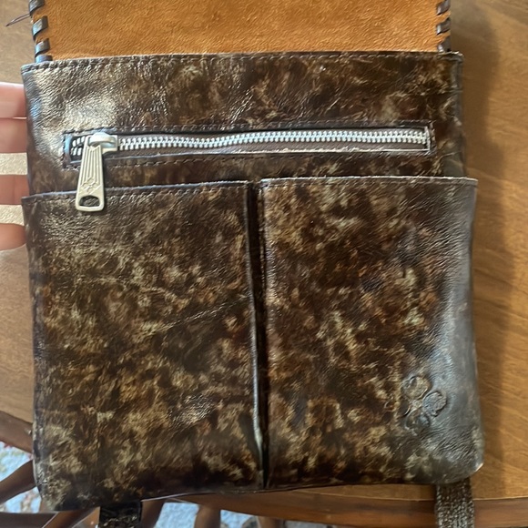 Patricia Nash Granada Tooled Leather Crossbody Antique Brown Turquoise - Picture 7 of 8